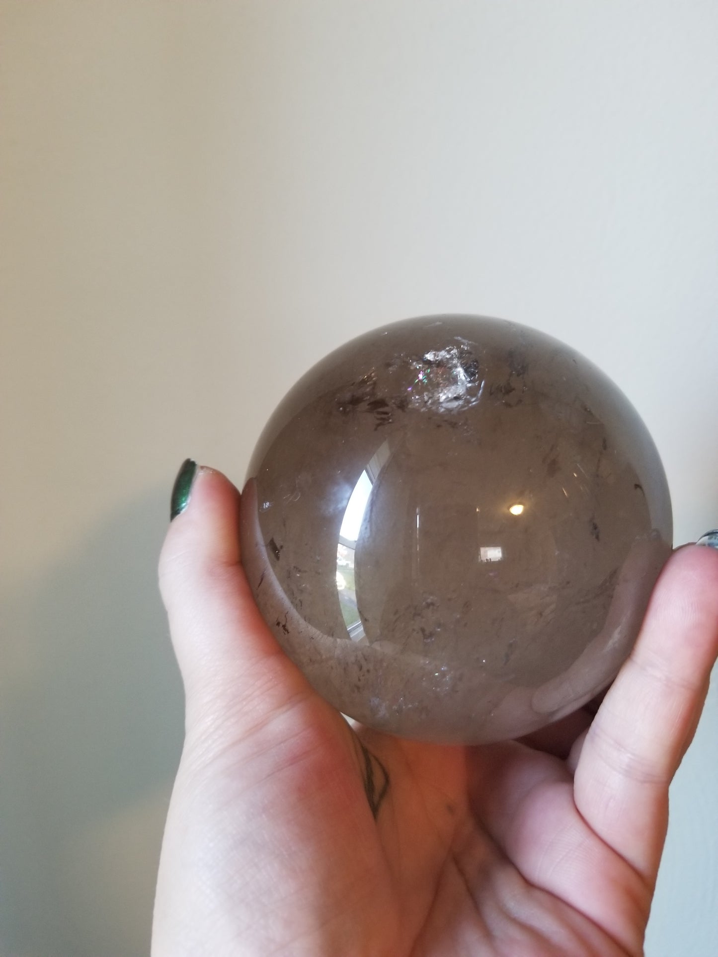 Irradiated Smoky Quartz Sphere
