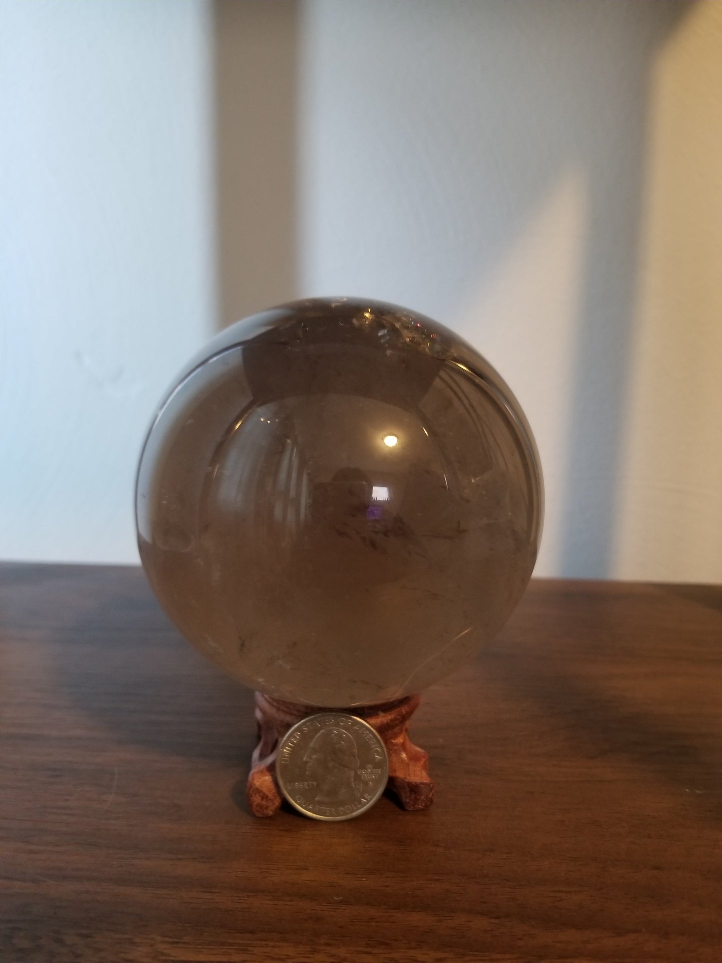 Irradiated Smoky Quartz Sphere