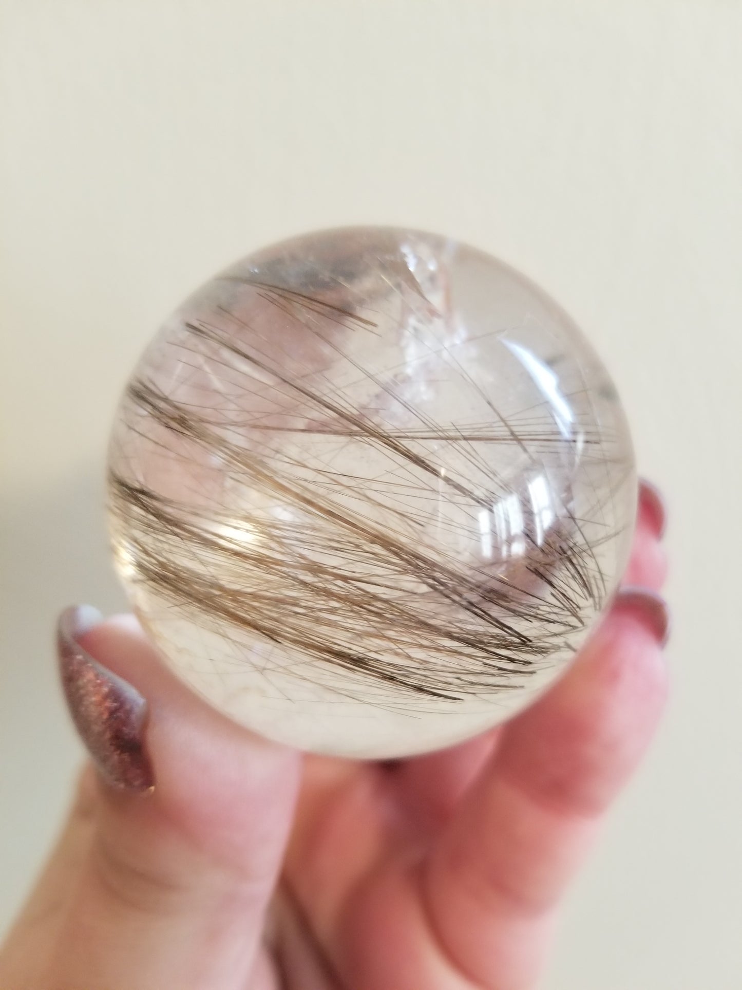 Golden Rutile Clear Quartz Sphere
