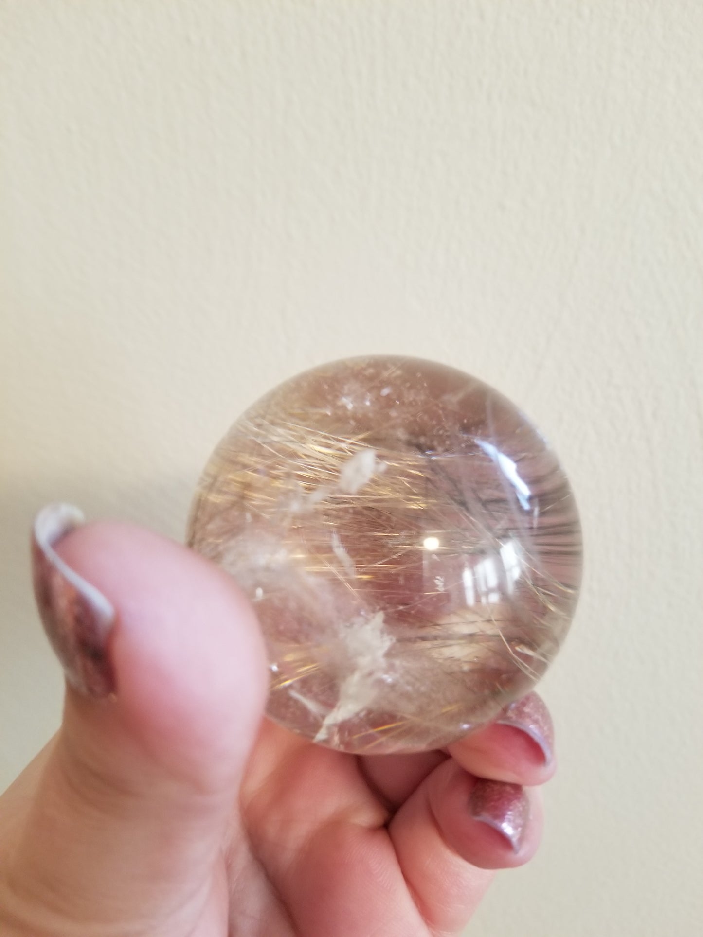Golden Rutile Clear Quartz Sphere