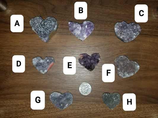 Amethyst Heart Cluster Carving
