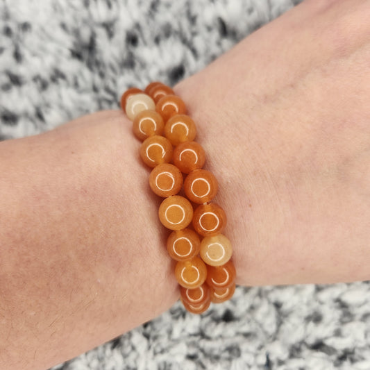 Orange Aventurine Bead Bracelet