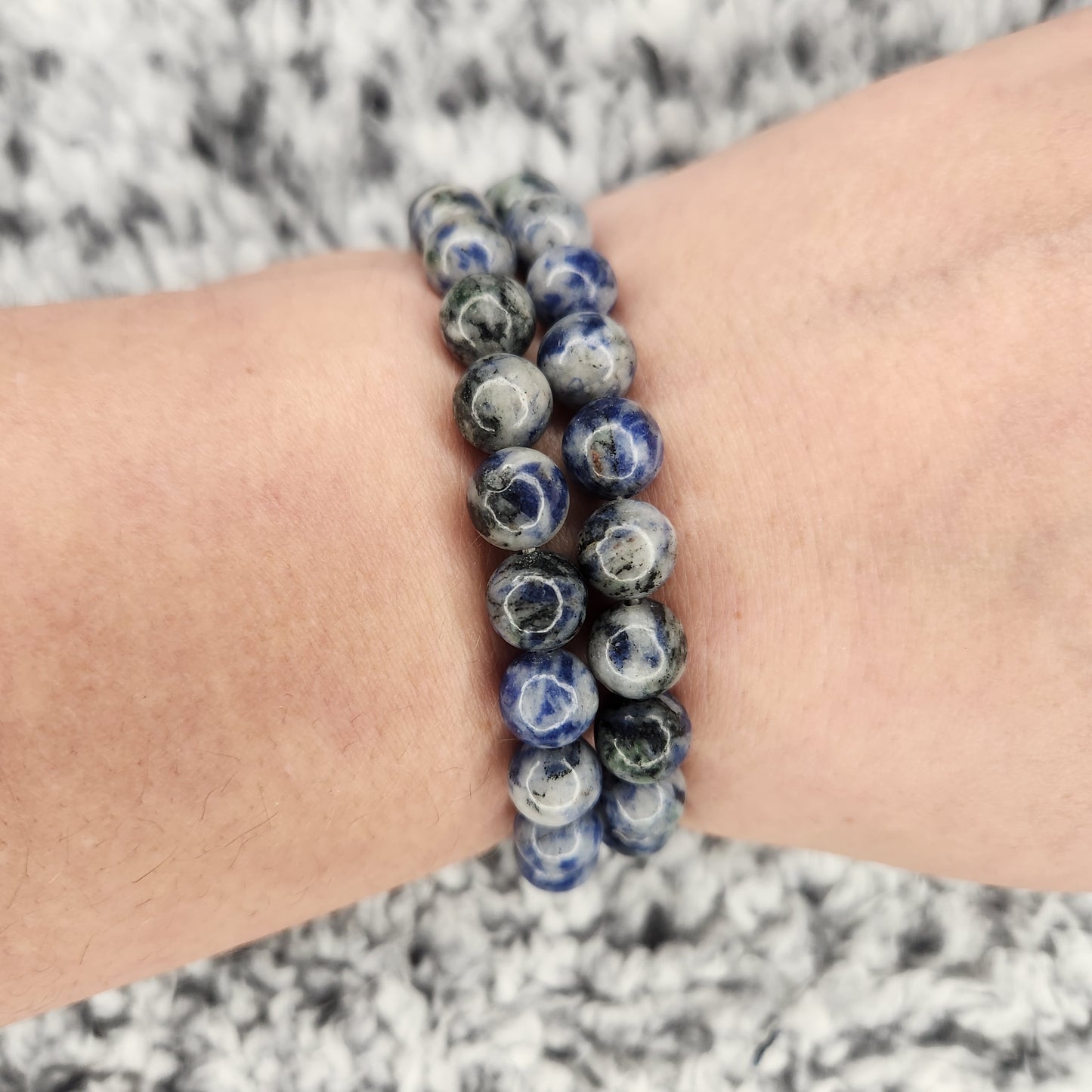 Blue Dot Jasper Bead Bracelet