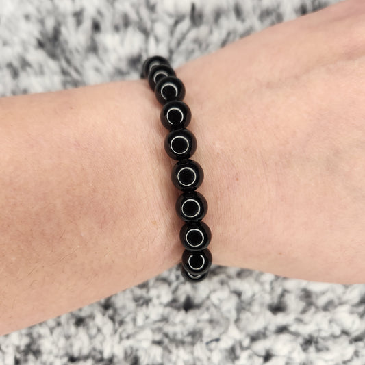 Black Obsidian Bead Bracelet