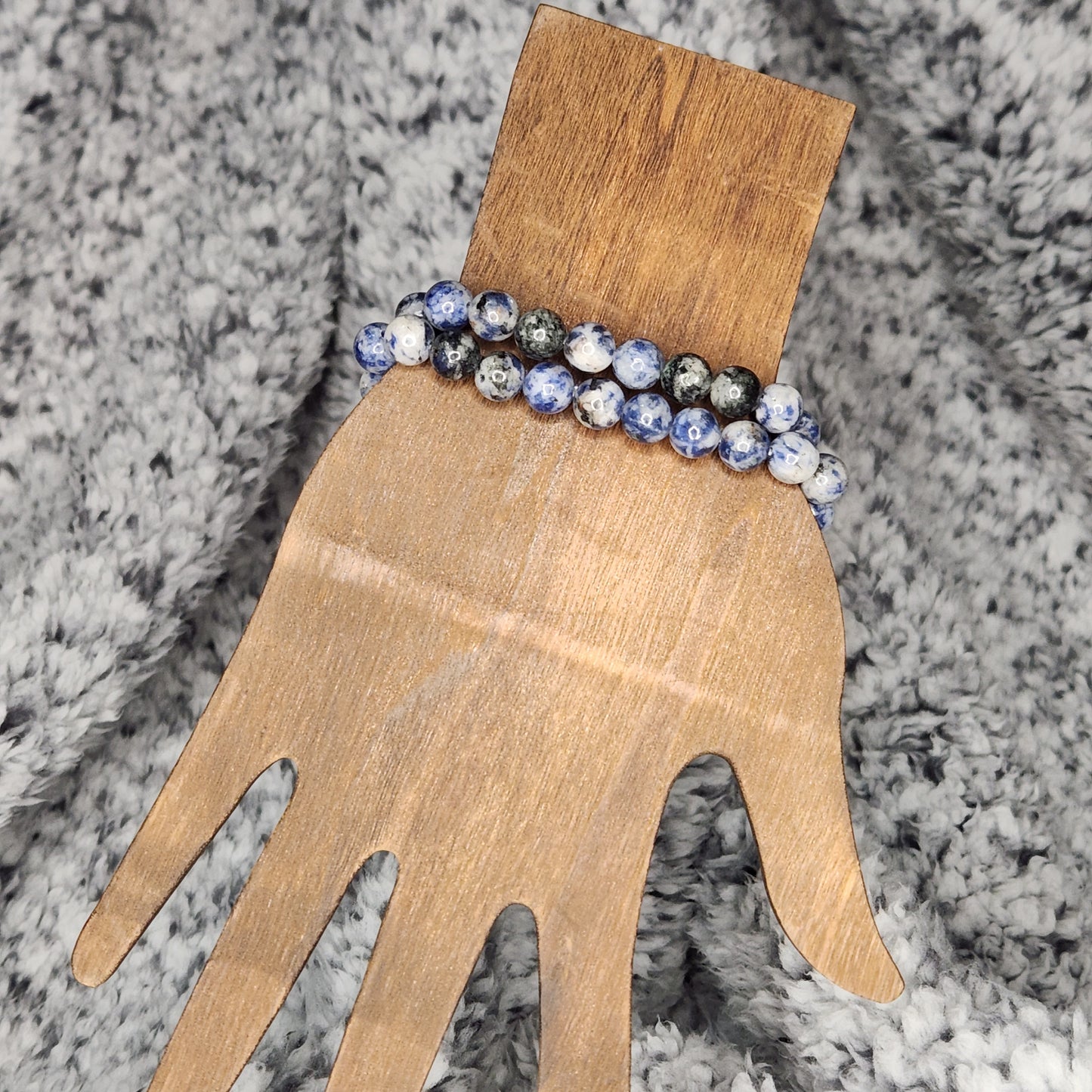 Blue Dot Jasper Bead Bracelet