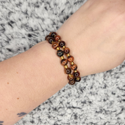 Red Tiger Eye Bead Bracelet