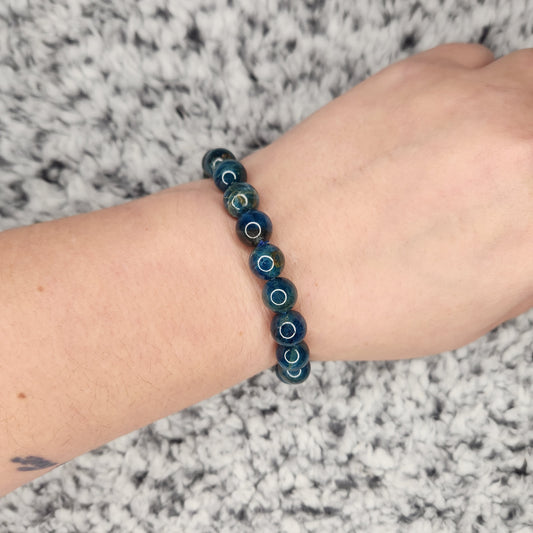 Blue Apatite Bead Bracelet