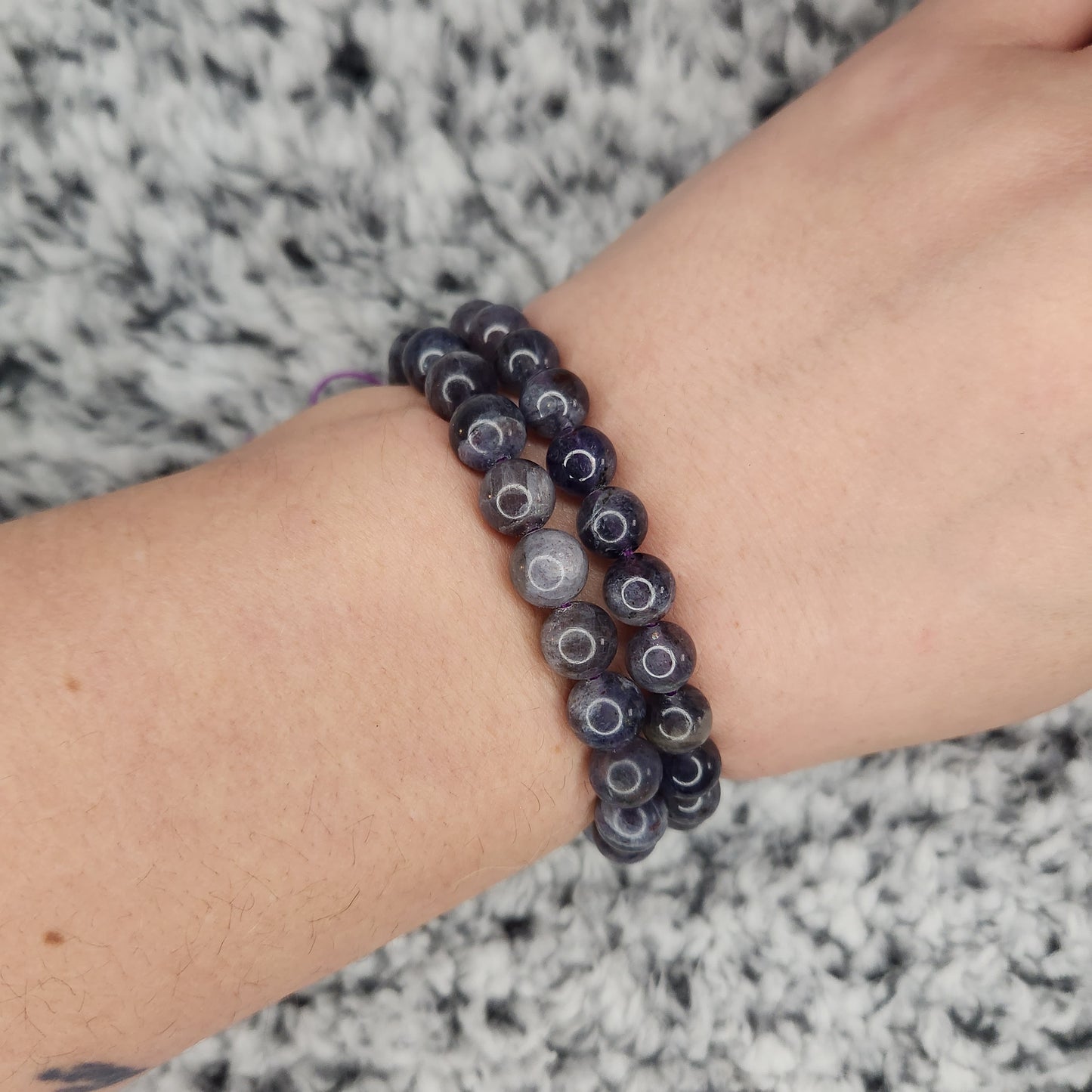 8mm Iolite Bead Bracelet