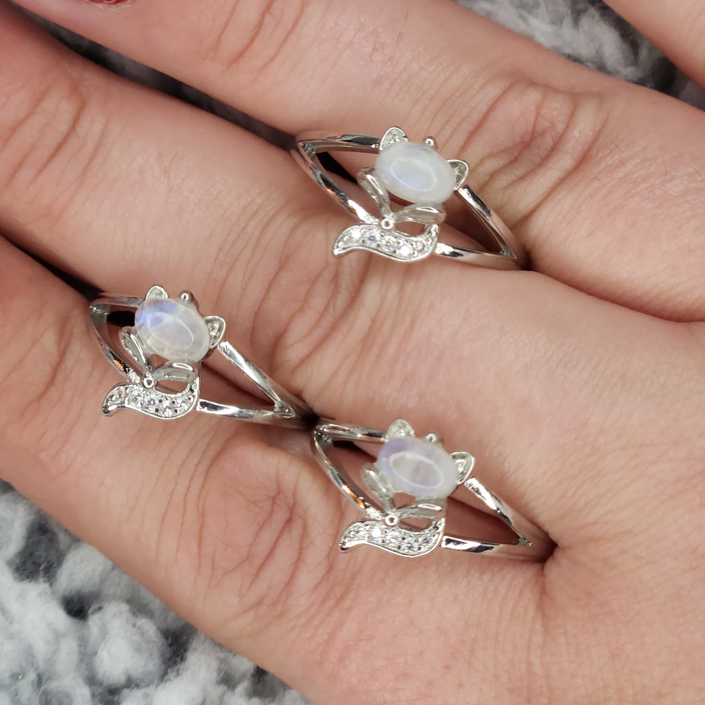 Moonstone Fox Ring