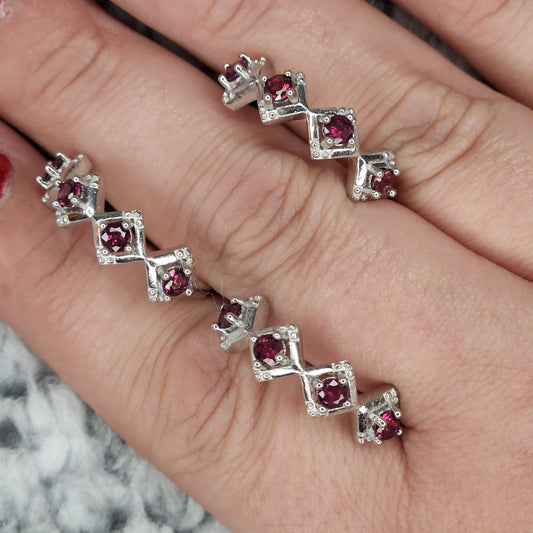 Garnet Diamond Shaped Band Ring