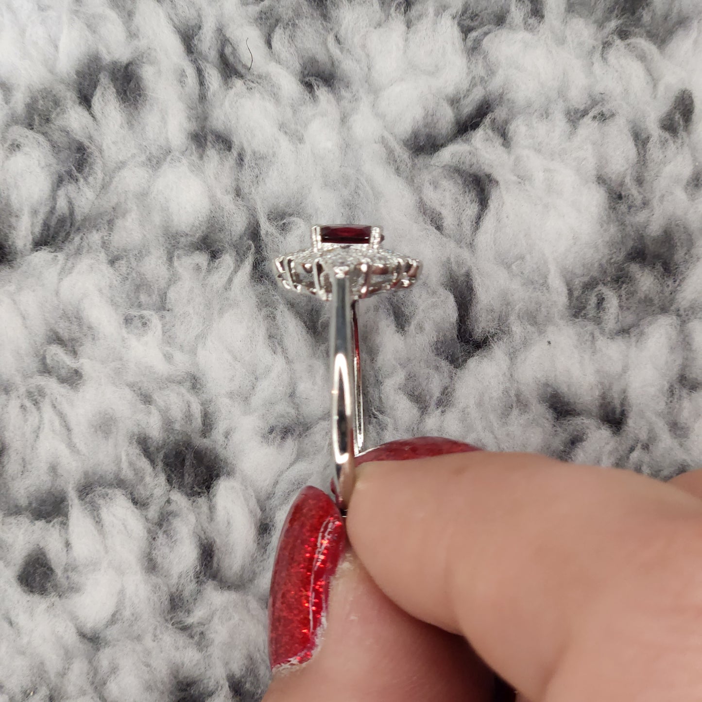 Diamond Shaped Garnet Ring
