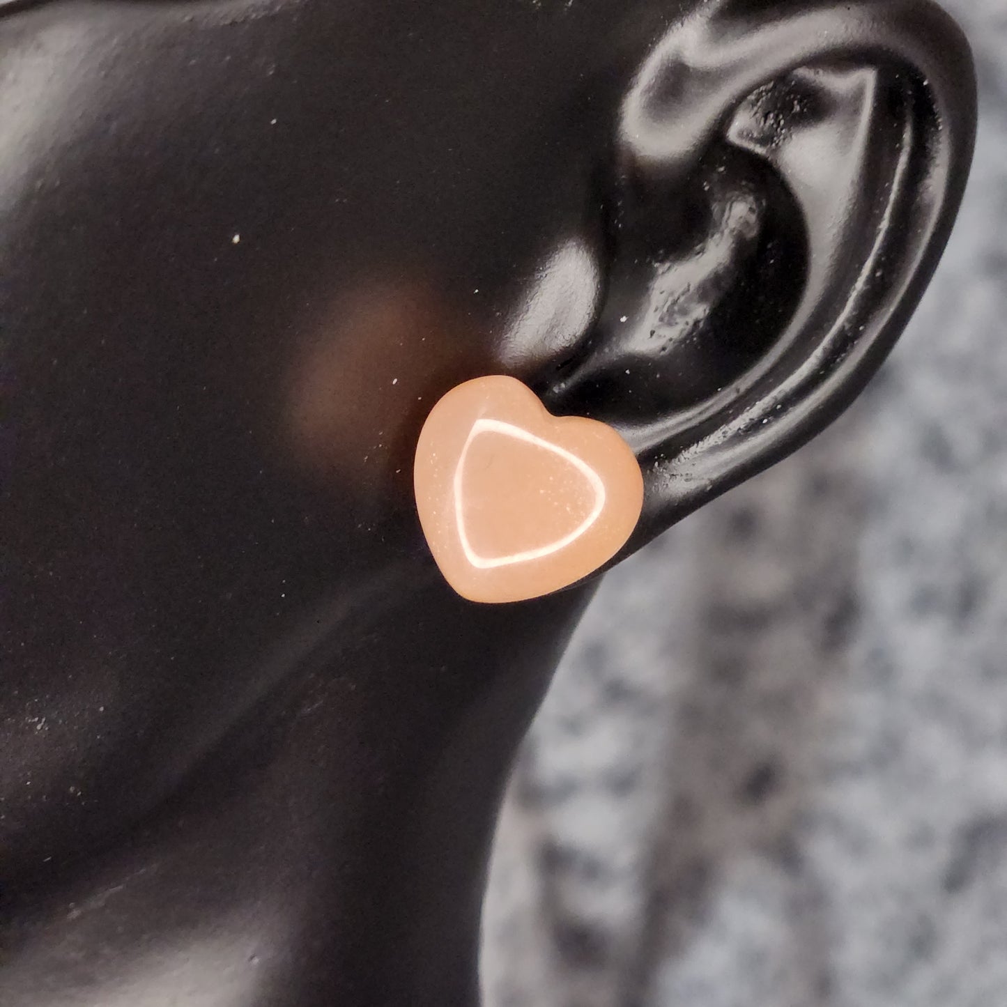 Sunstone Heart Post Earrings