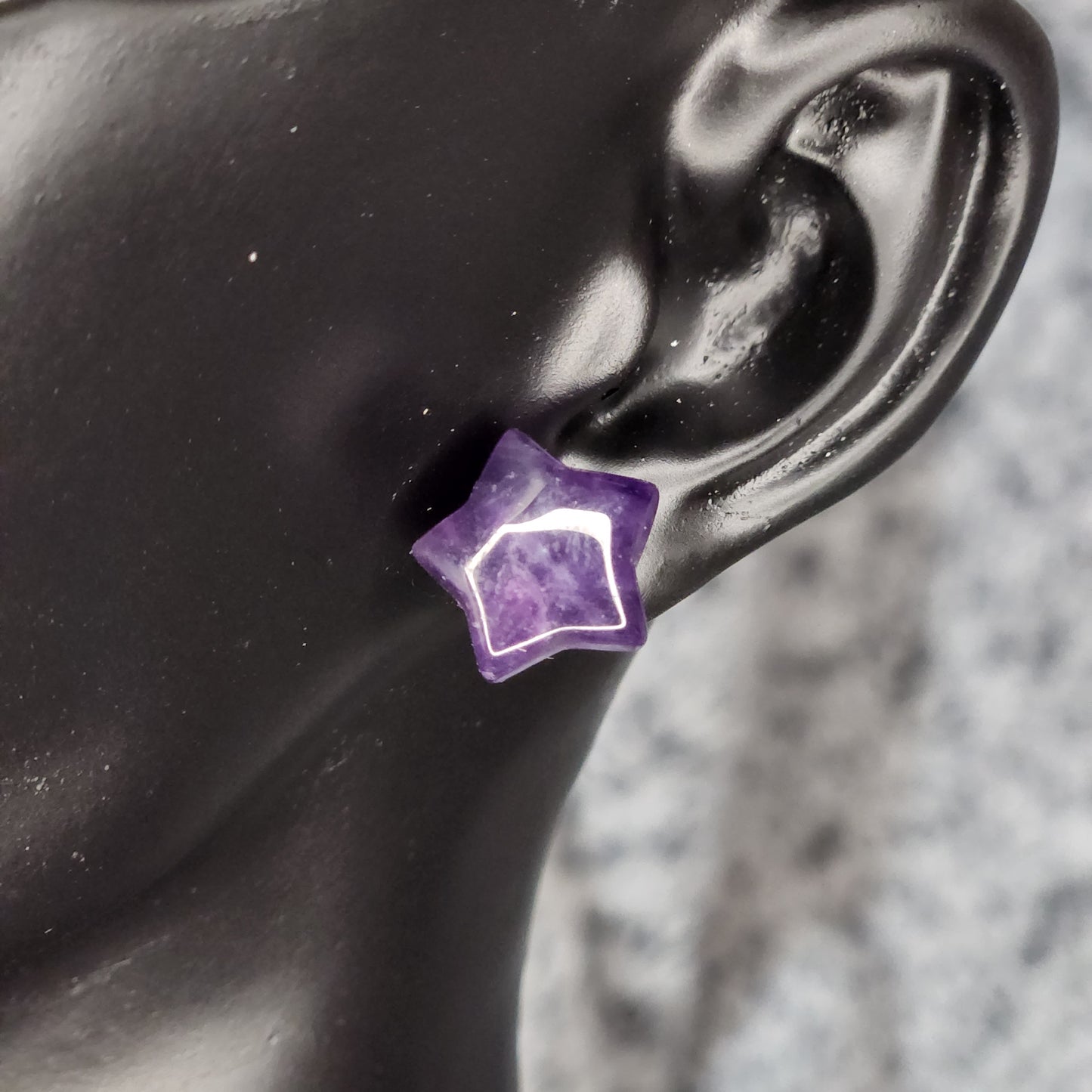 Amethyst Star Post Earrings