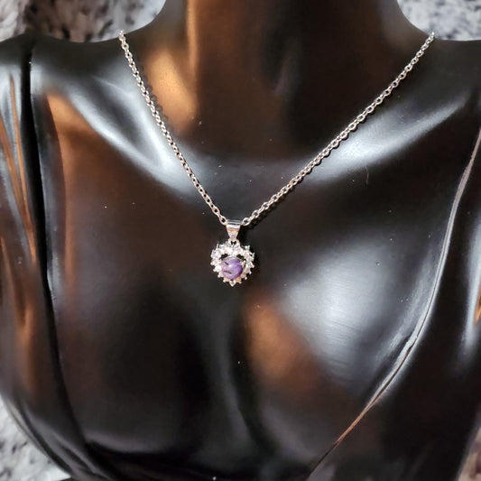 Charoite Heart Necklace