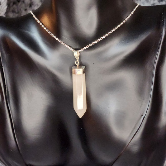 Cream Calcite .925 Sterling Silver Necklace