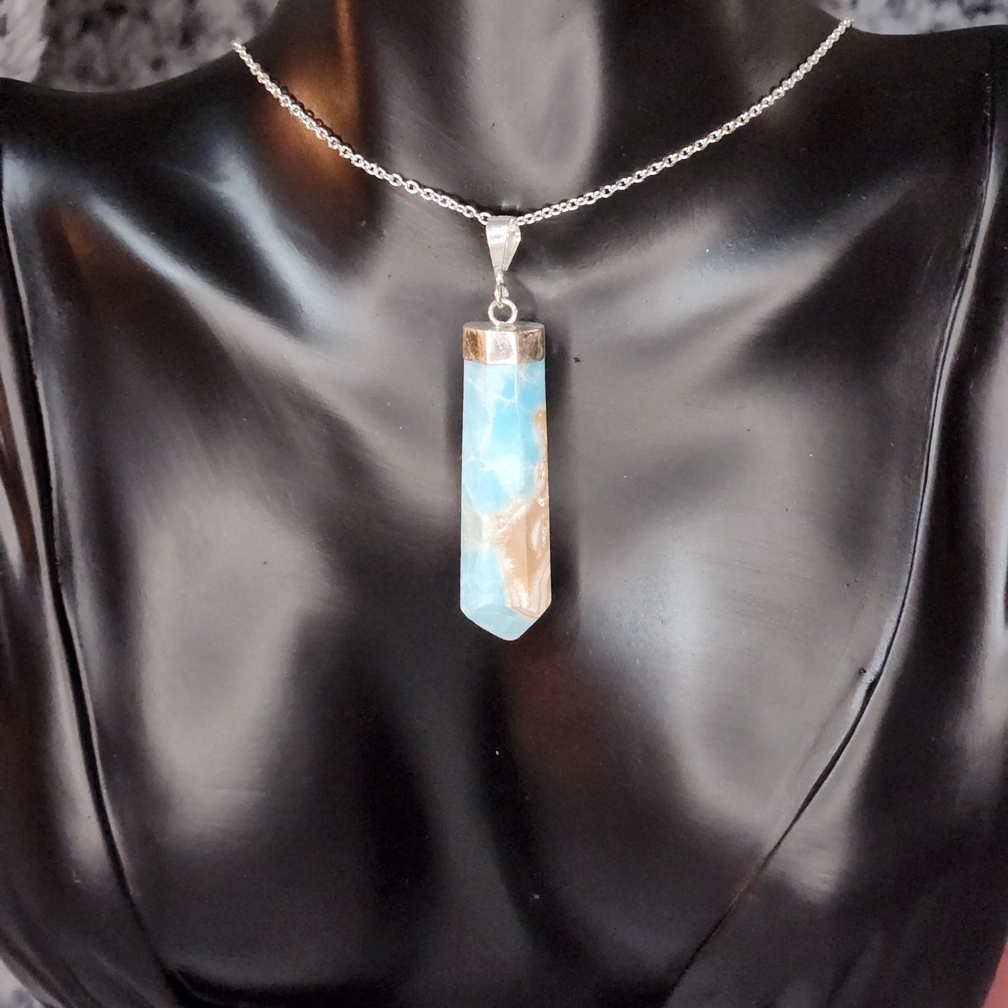 Caribbean Calcite .925 Sterling Silver Necklace