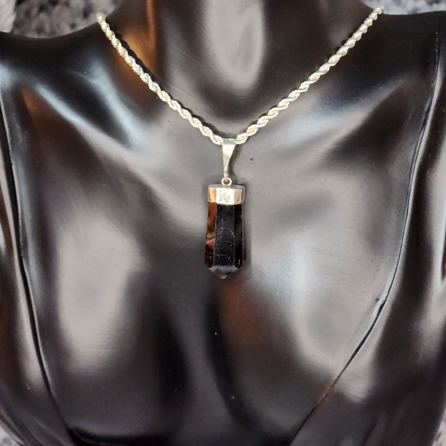 Black Tourmaline .925 Sterling Silver Necklace