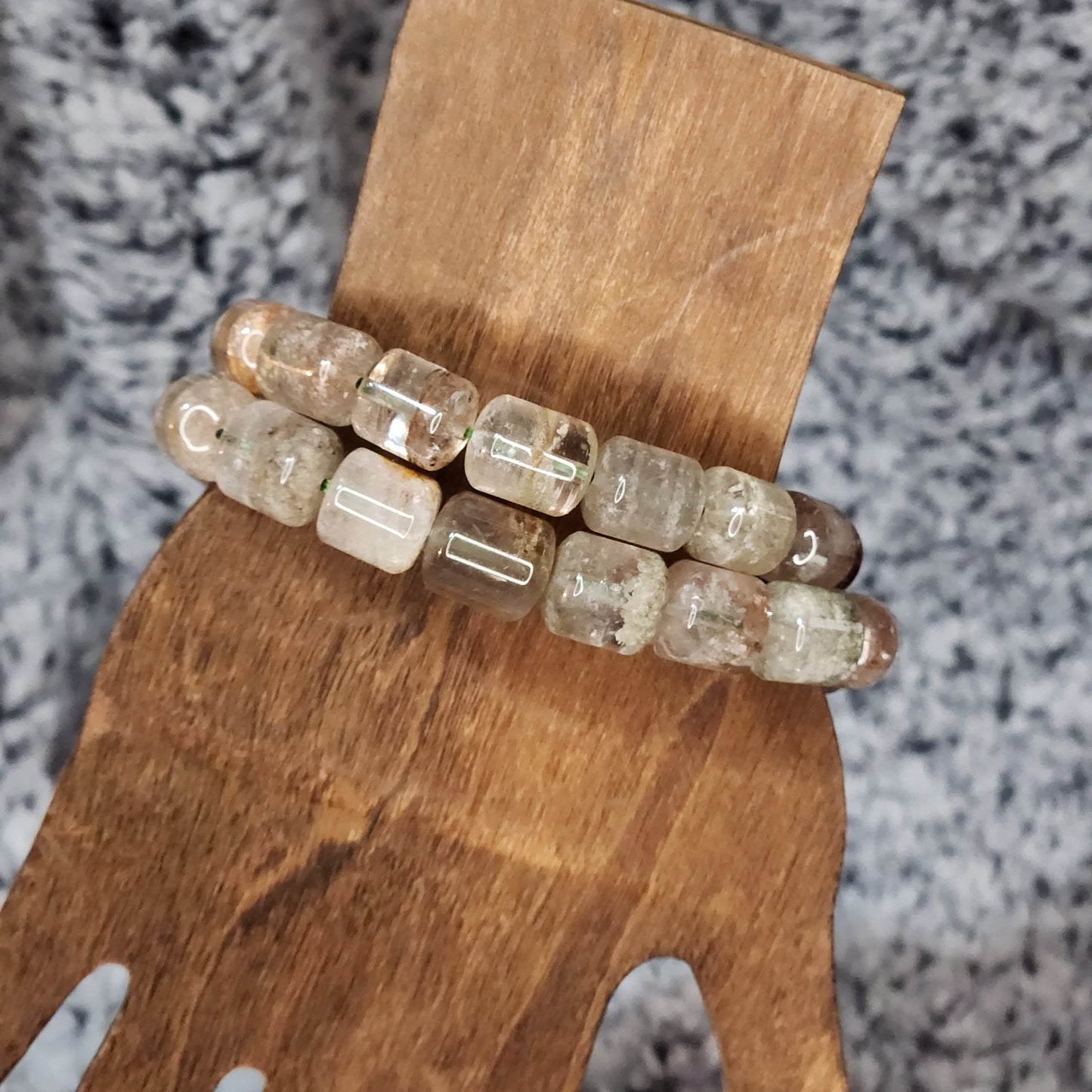 Garden Quartz Barrel Bead Bracelet