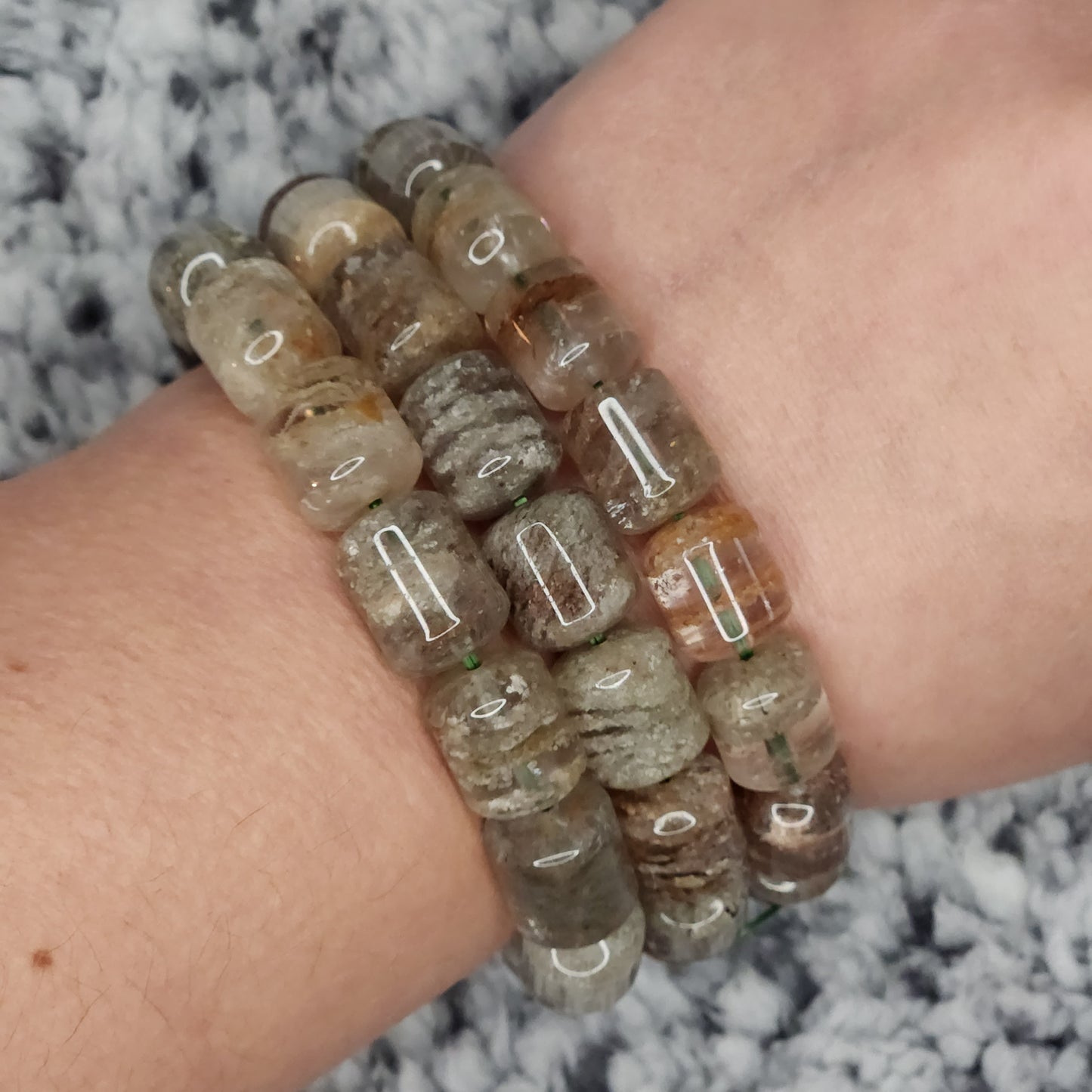 Garden Quartz Barrel Bead Bracelet