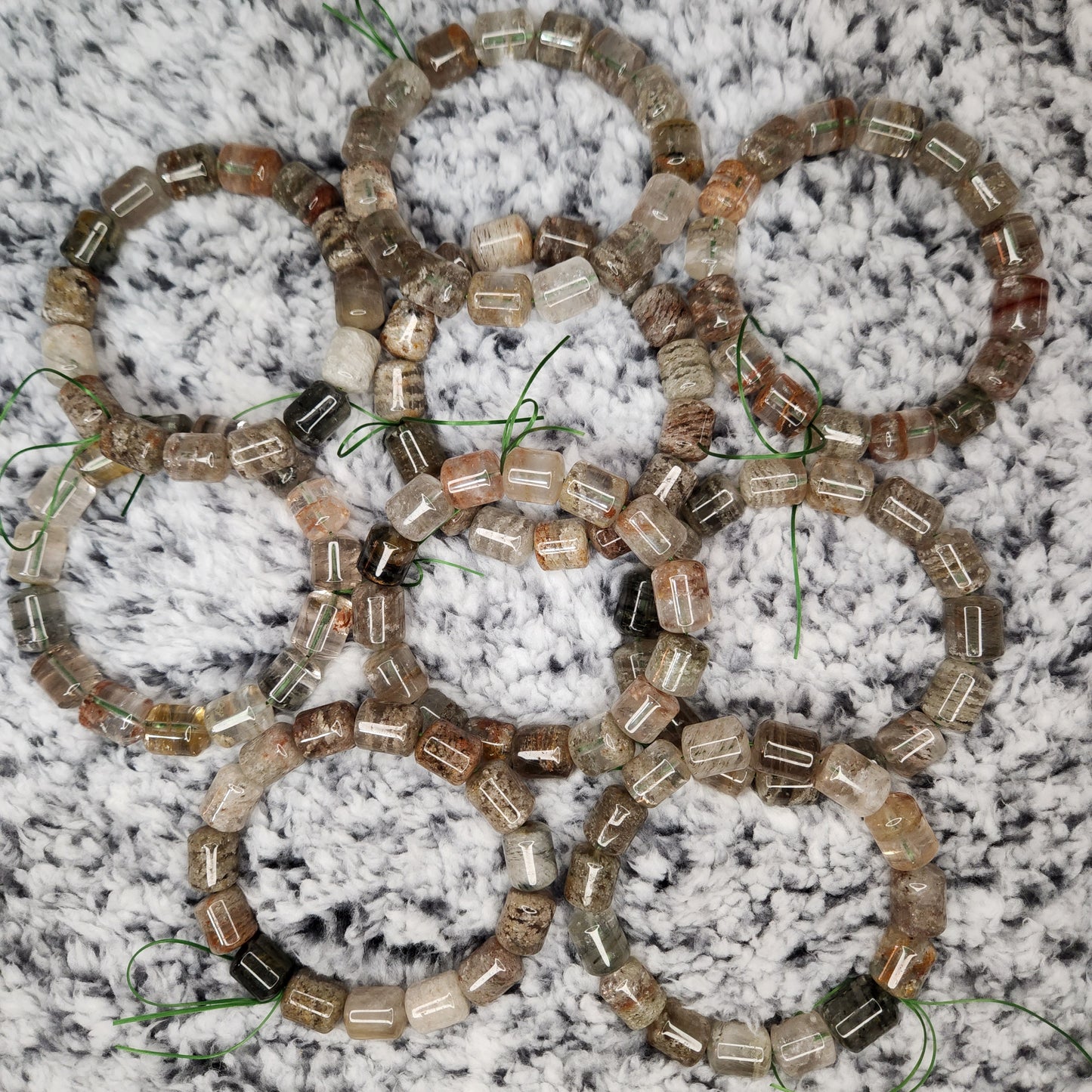 Garden Quartz Barrel Bead Bracelet