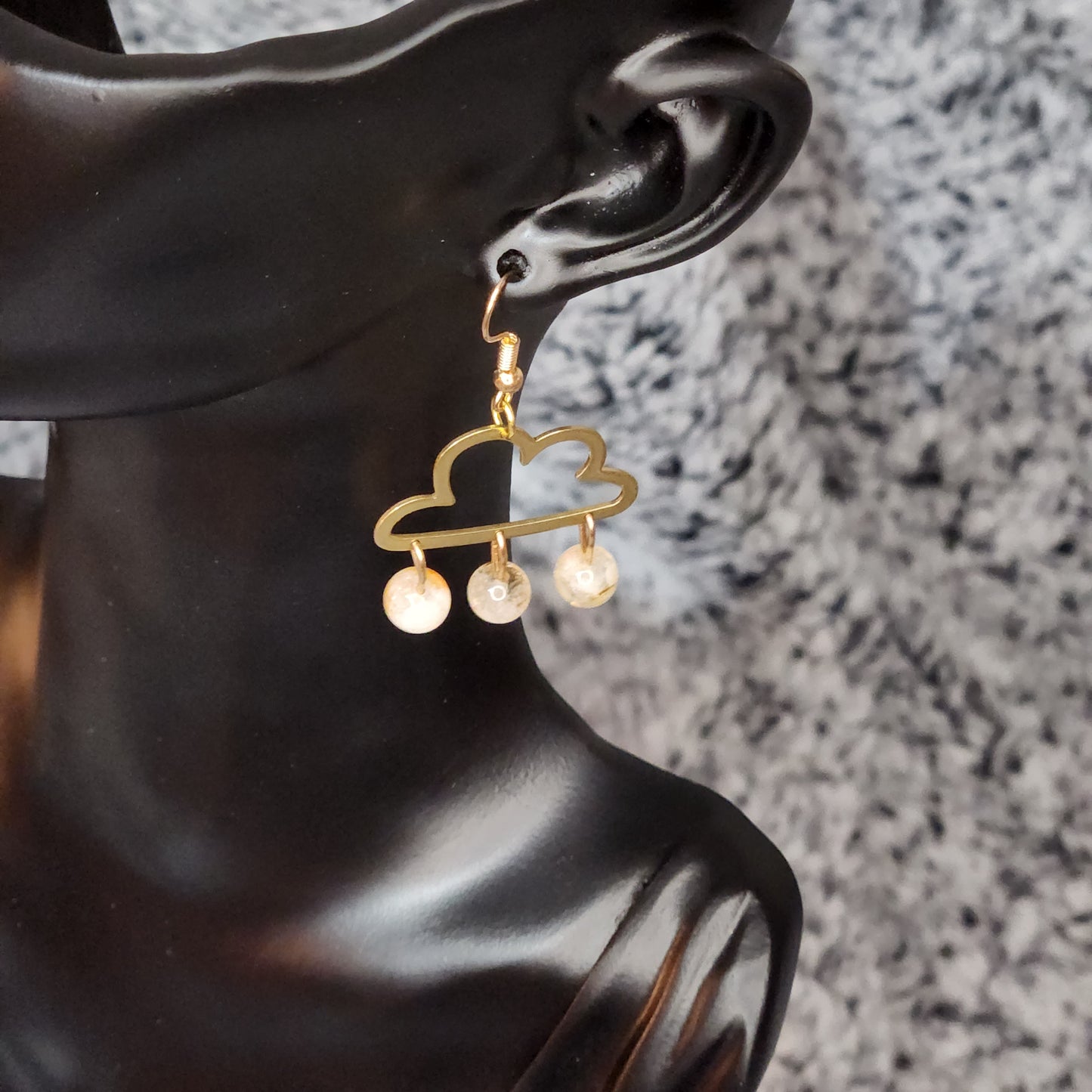 Cloud and Citrine (HTA) Dangle Earrings