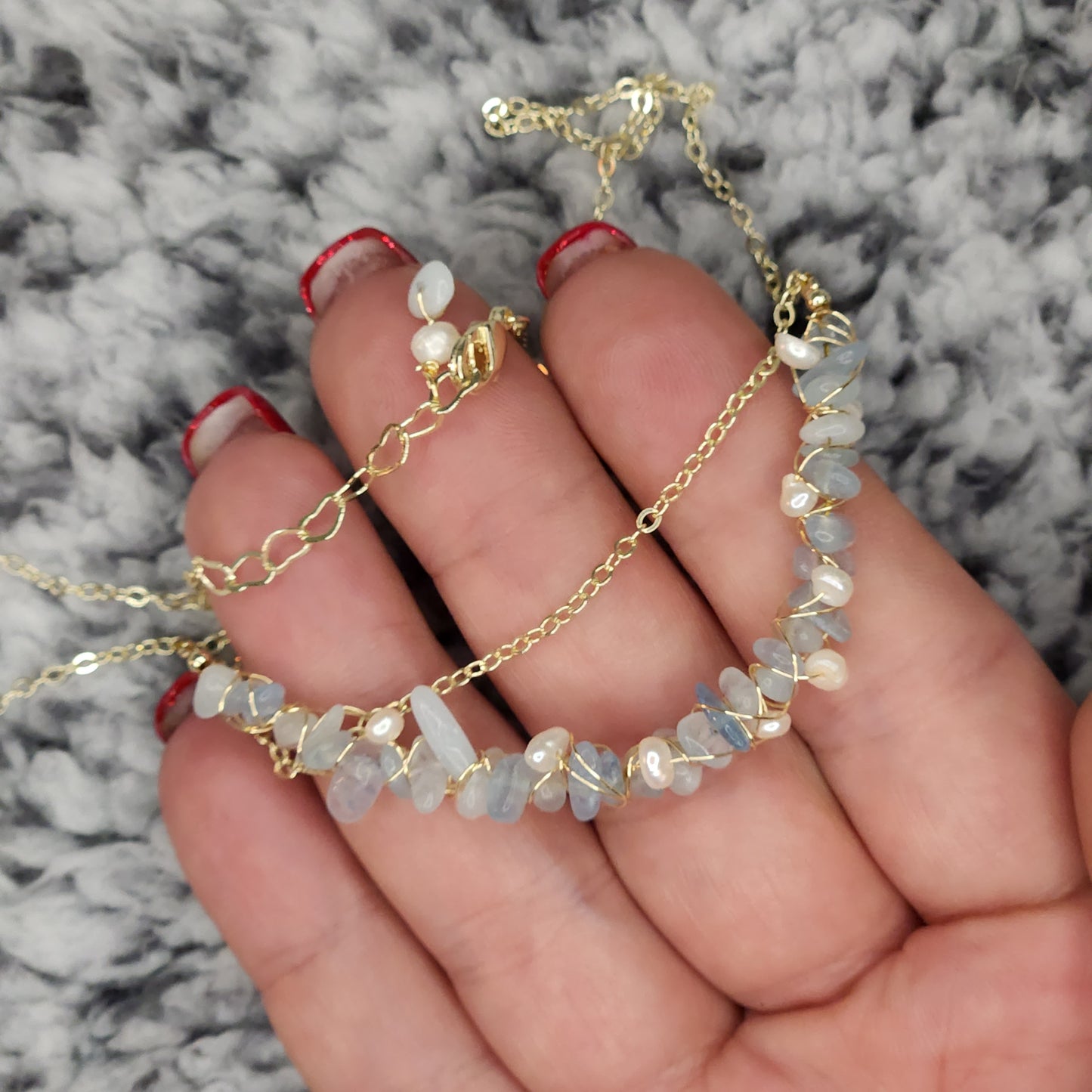 Aquamarine and Freshwater Pearl Necklace