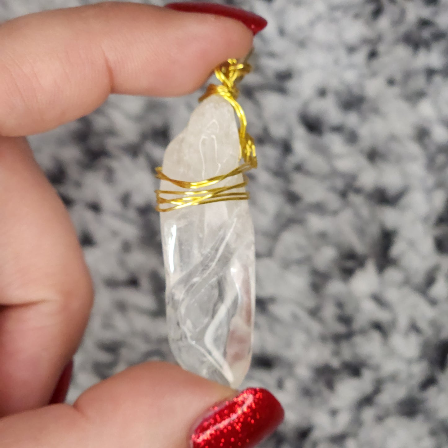 Tumbled Quartz Point Earrings