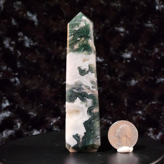 Moss Agate Obelisk A