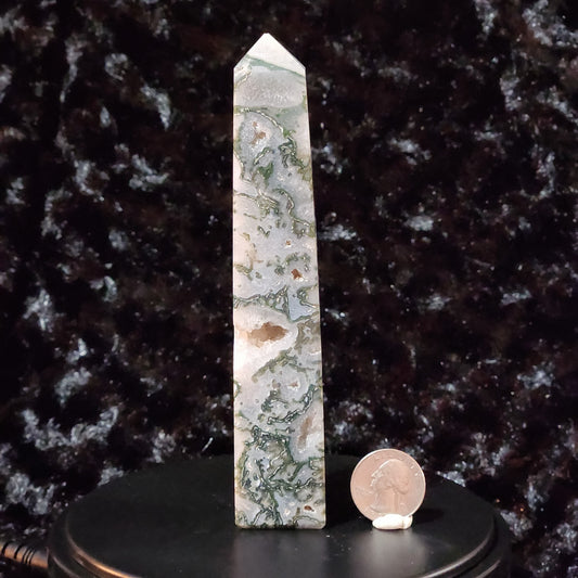 Moss Agate Obelisk C - Imperfect