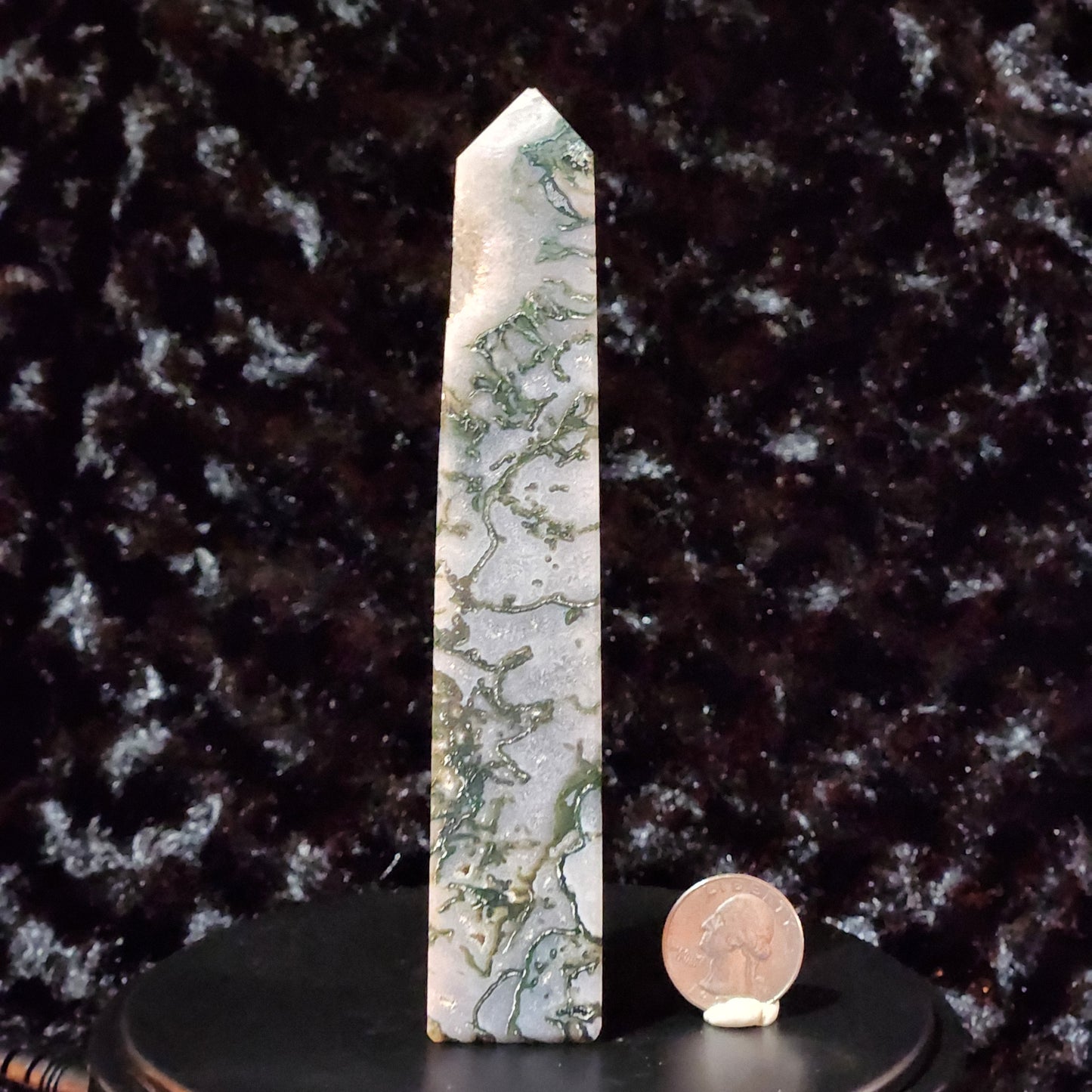 Moss Agate Obelisk C - Imperfect