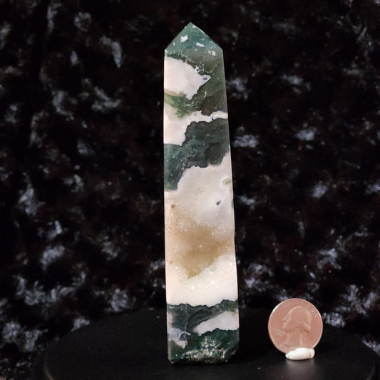 Moss Agate Obelisk D - Imperfect