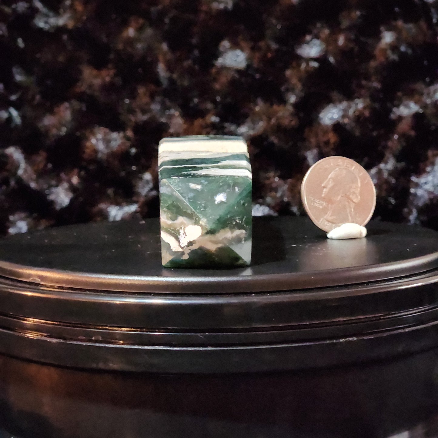 Moss Agate Obelisk D - Imperfect