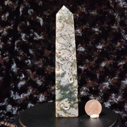 Moss Agate Obelisk E