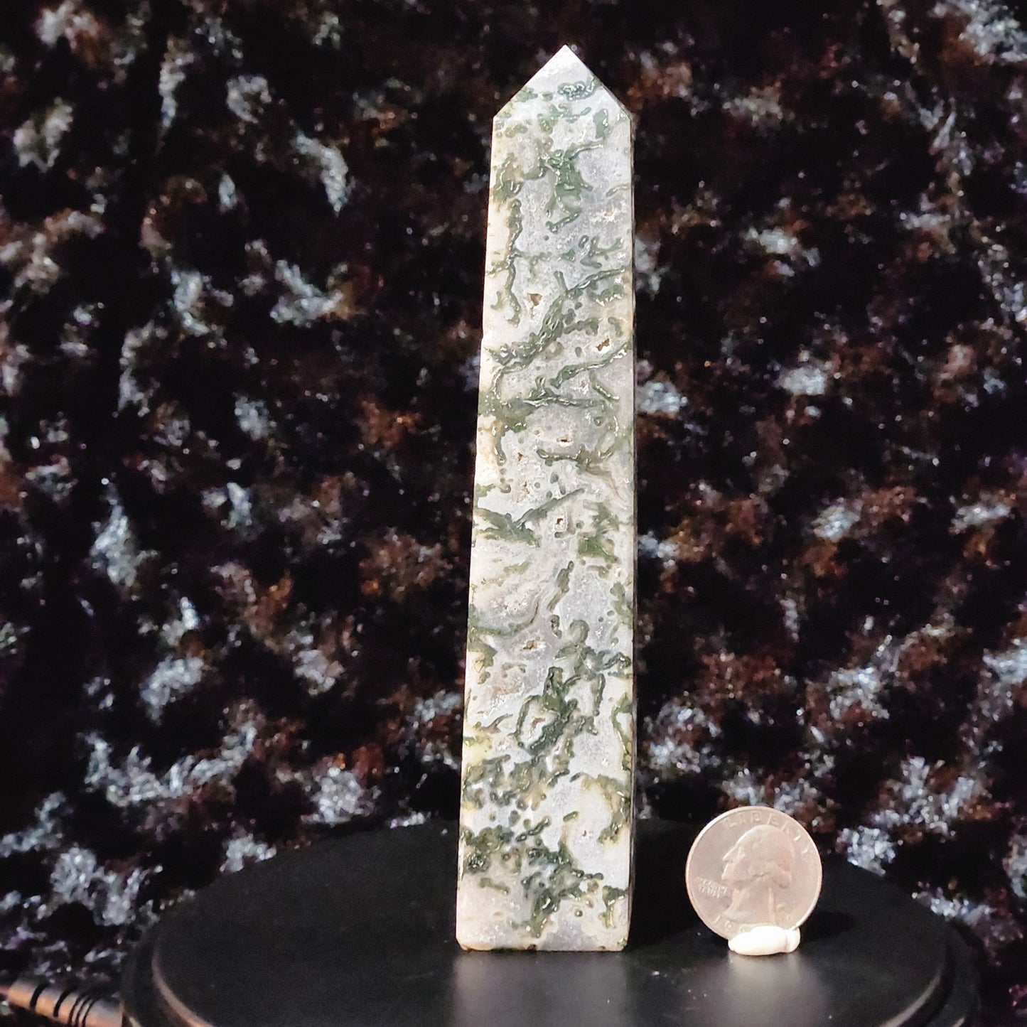 Moss Agate Obelisk E