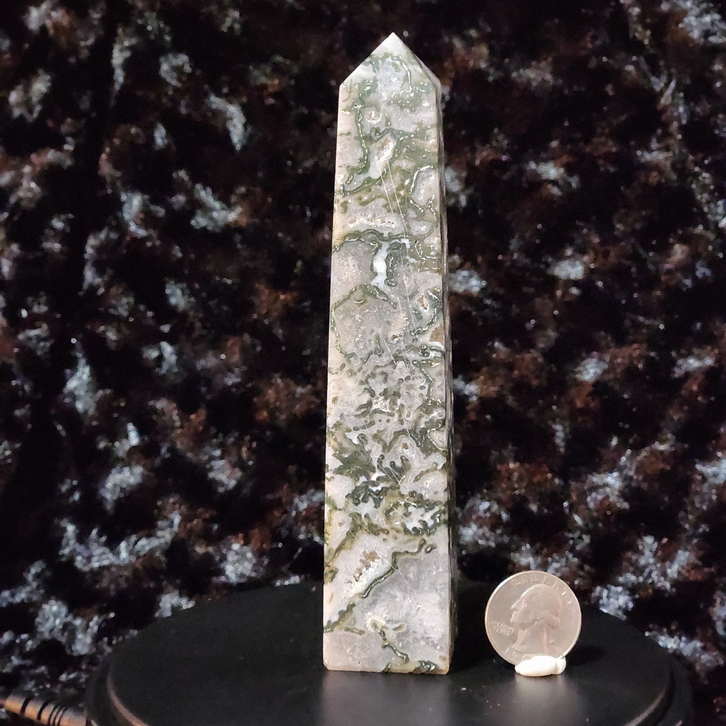 Moss Agate Obelisk E