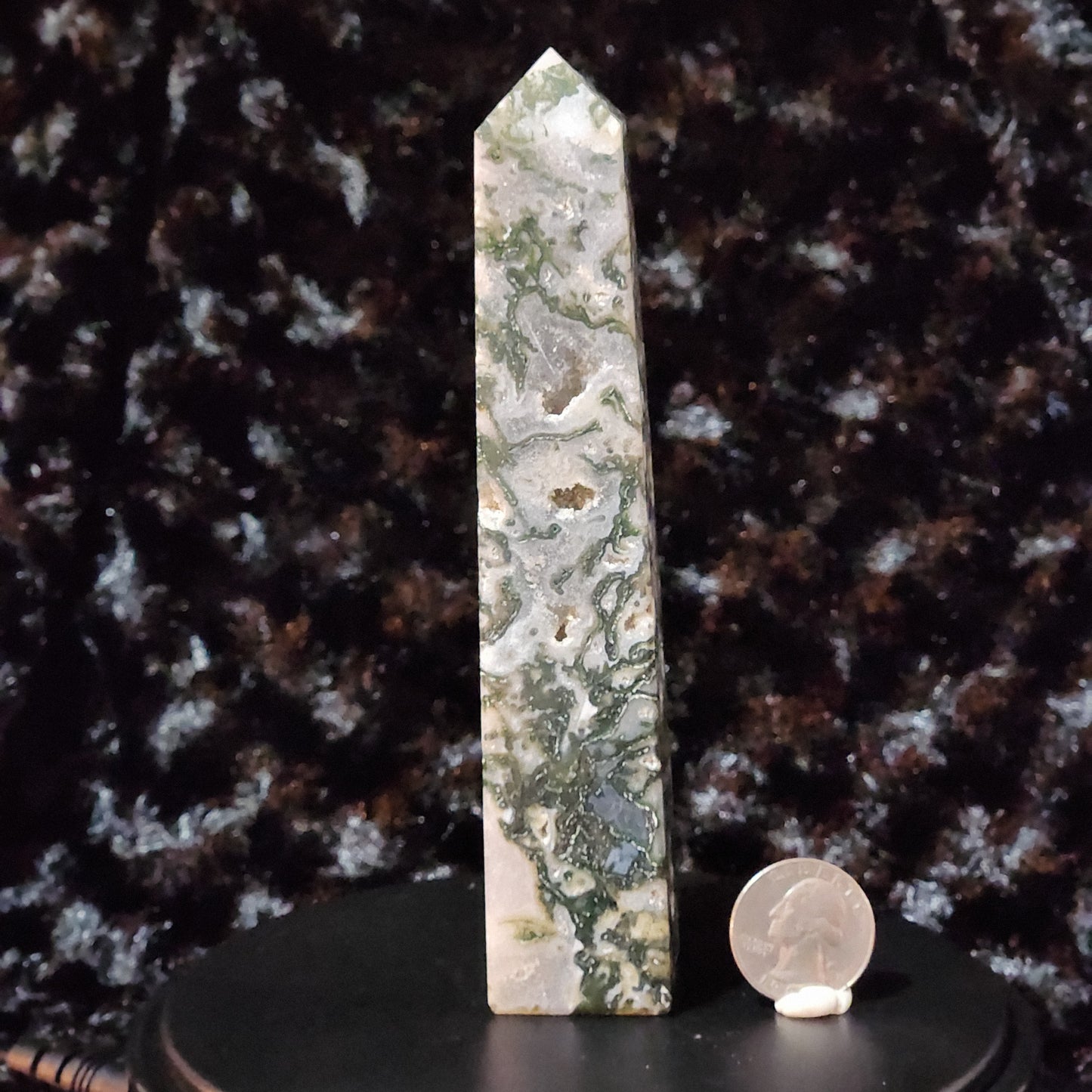 Moss Agate Obelisk E