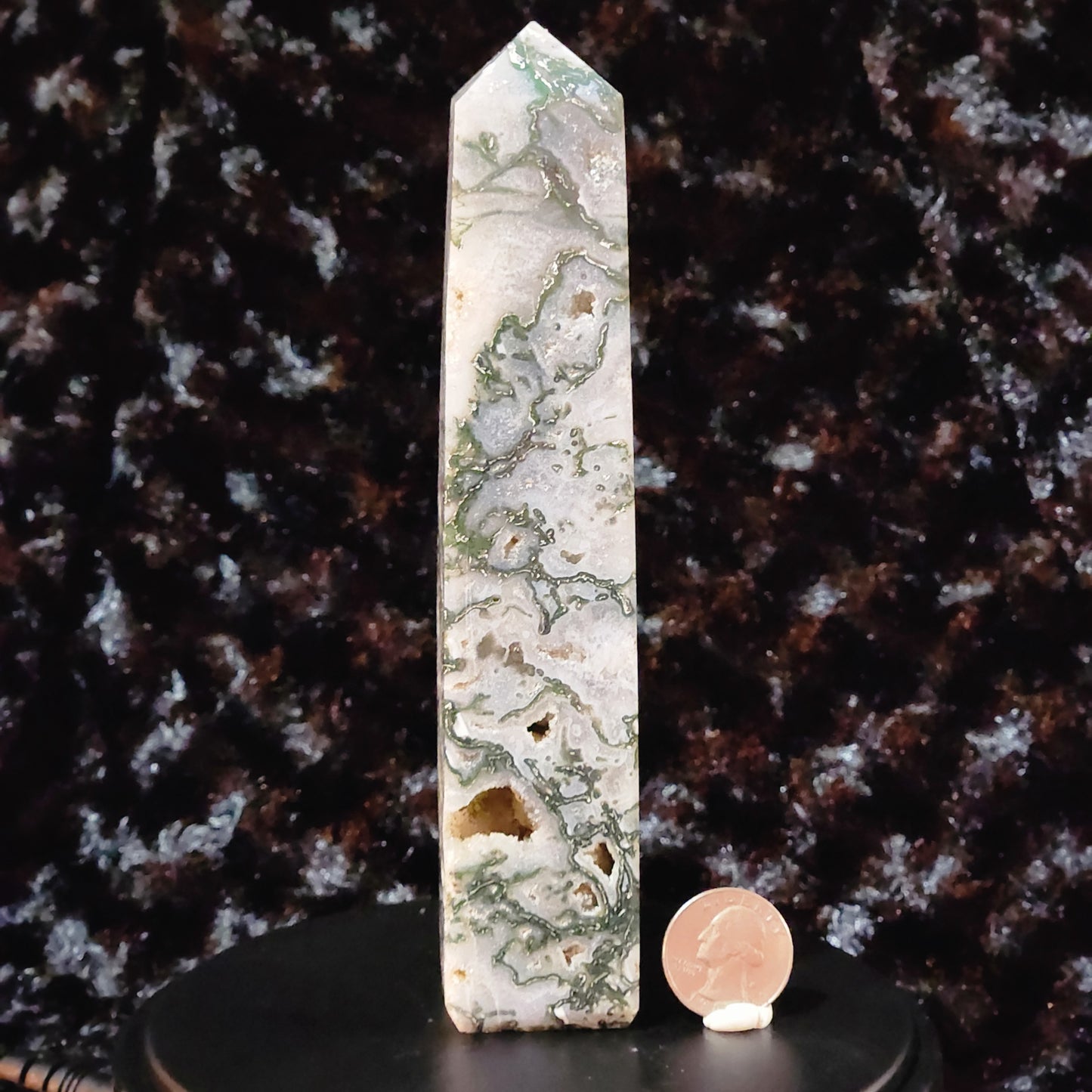 Moss Agate Obelisk F