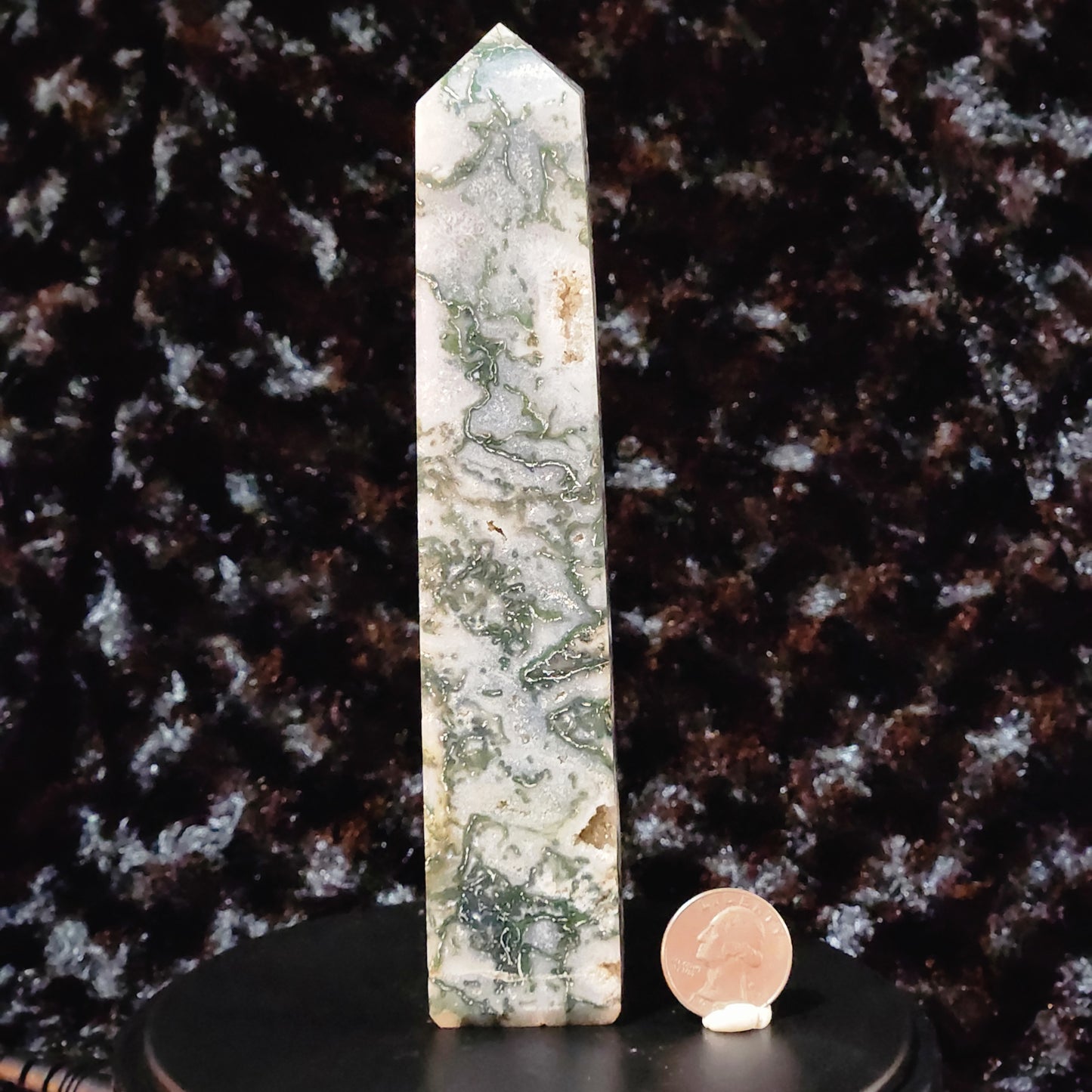 Moss Agate Obelisk F