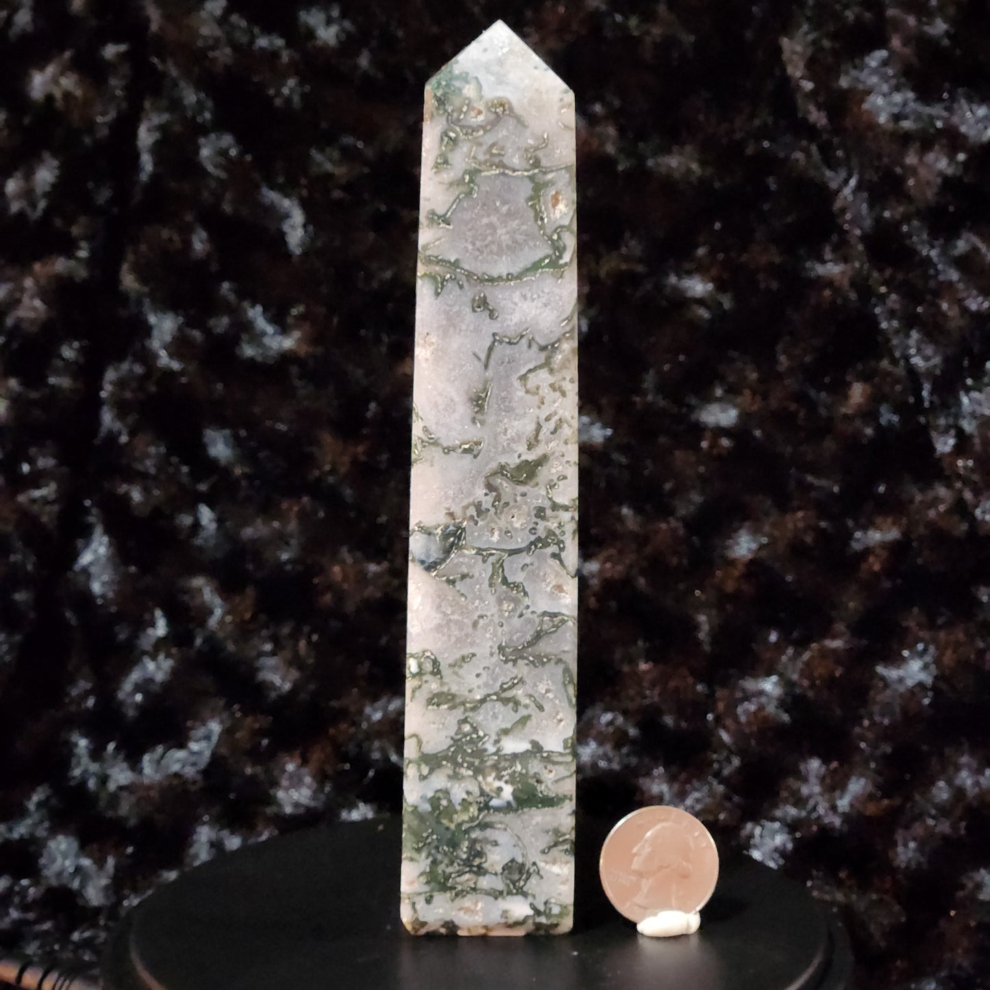 Moss Agate Obelisk F