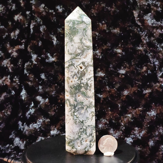 Moss Agate Obelisk G