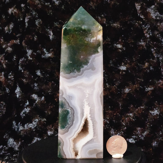 Moss Agate Obelisk H